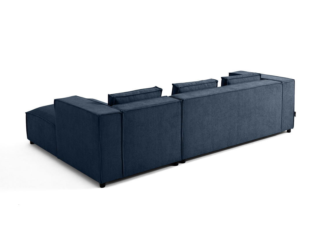 Canapé d'angle droit 4 places en tissu texturé Stella