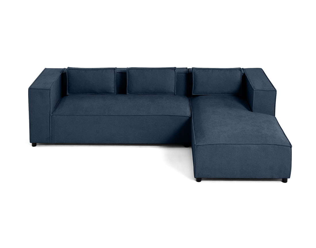 Canapé d'angle droit 4 places en tissu texturé Stella