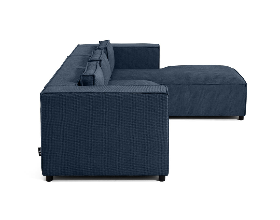 Canapé d'angle droit 4 places en tissu texturé Stella