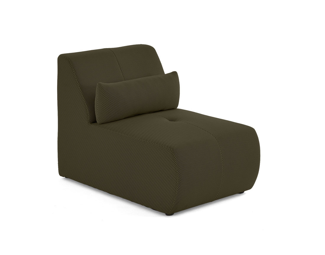Fauteuil sans accoudoirs en tissu mailles 3D
