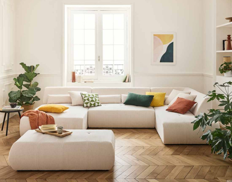 Pouf modulable en velours...