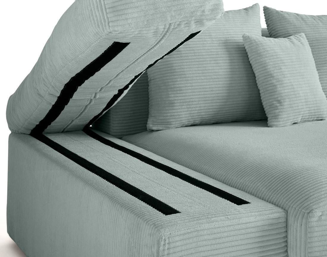 Canapé 4 places avec une assise profonde en velours côtelé