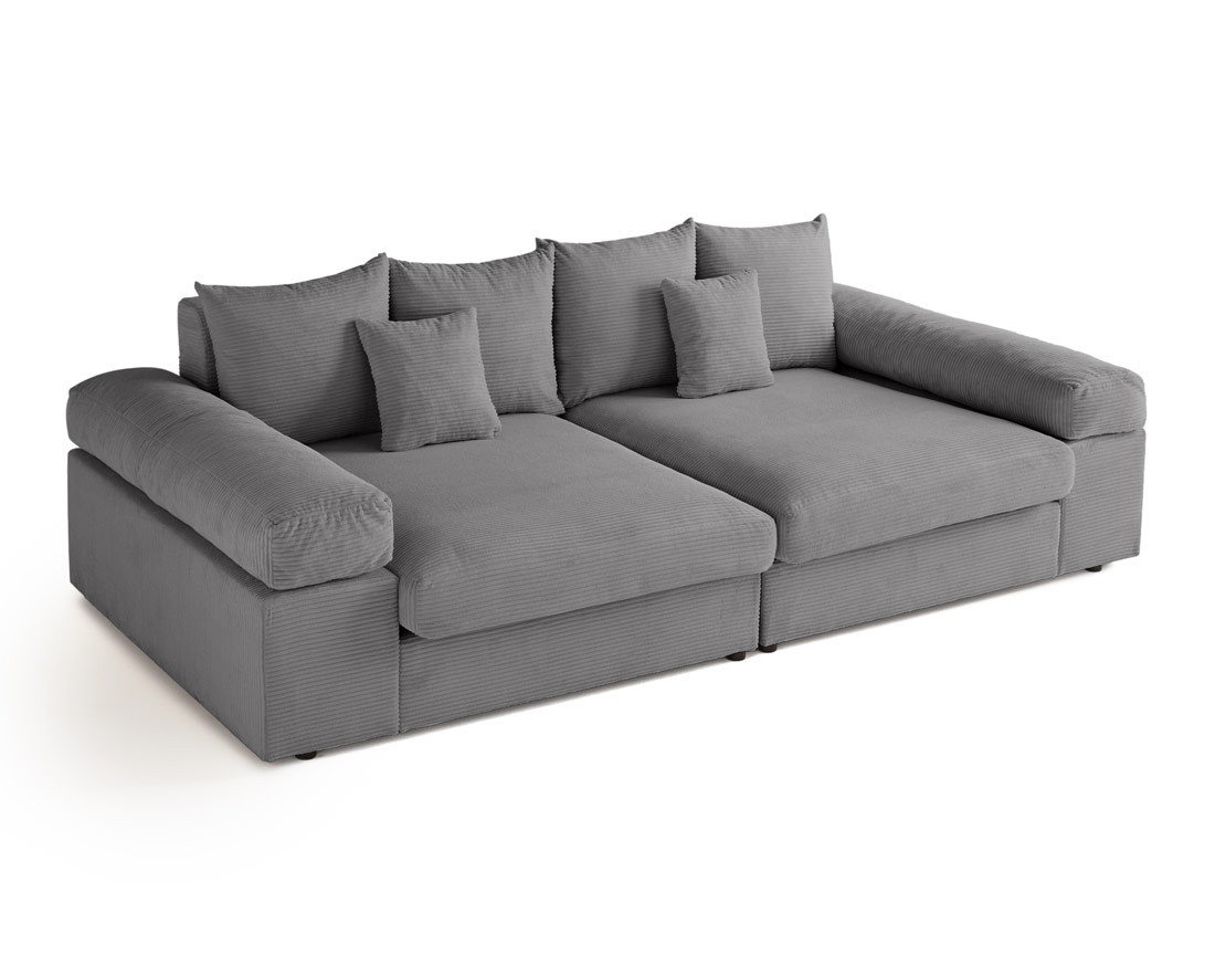 Canapé 4 places avec une assise profonde en velours côtelé