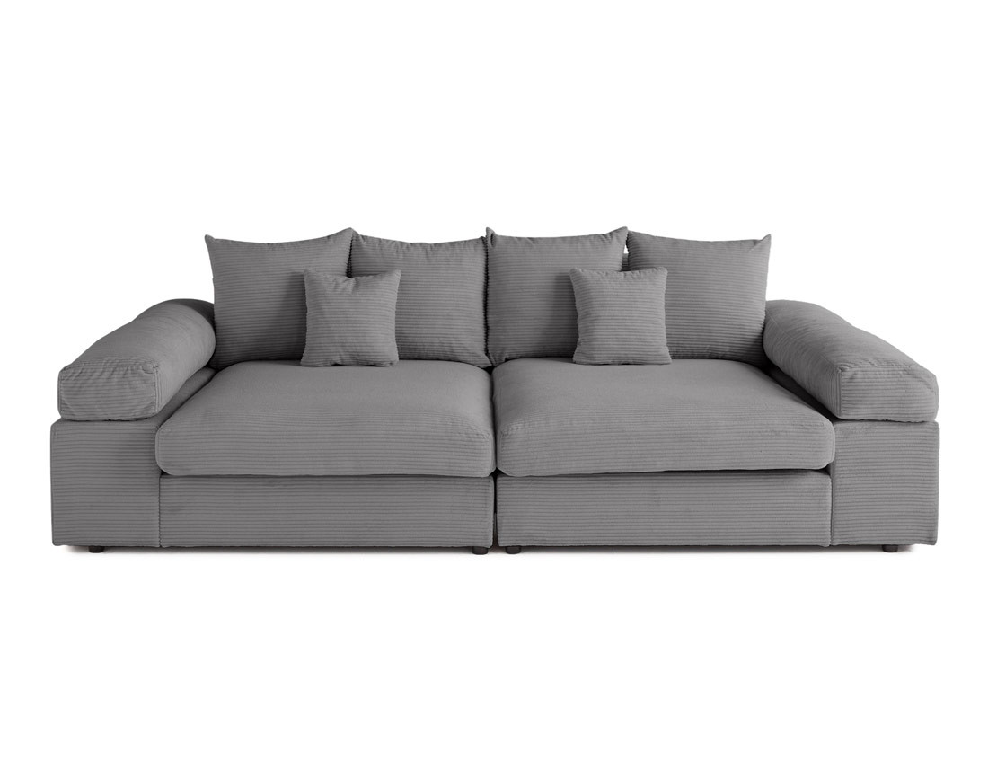 Canapé 4 places avec une assise profonde en velours côtelé