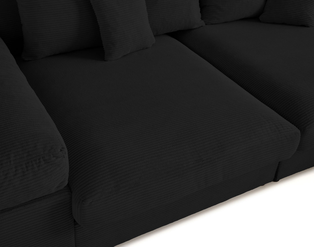 Canapé 4 places avec une assise profonde en velours côtelé