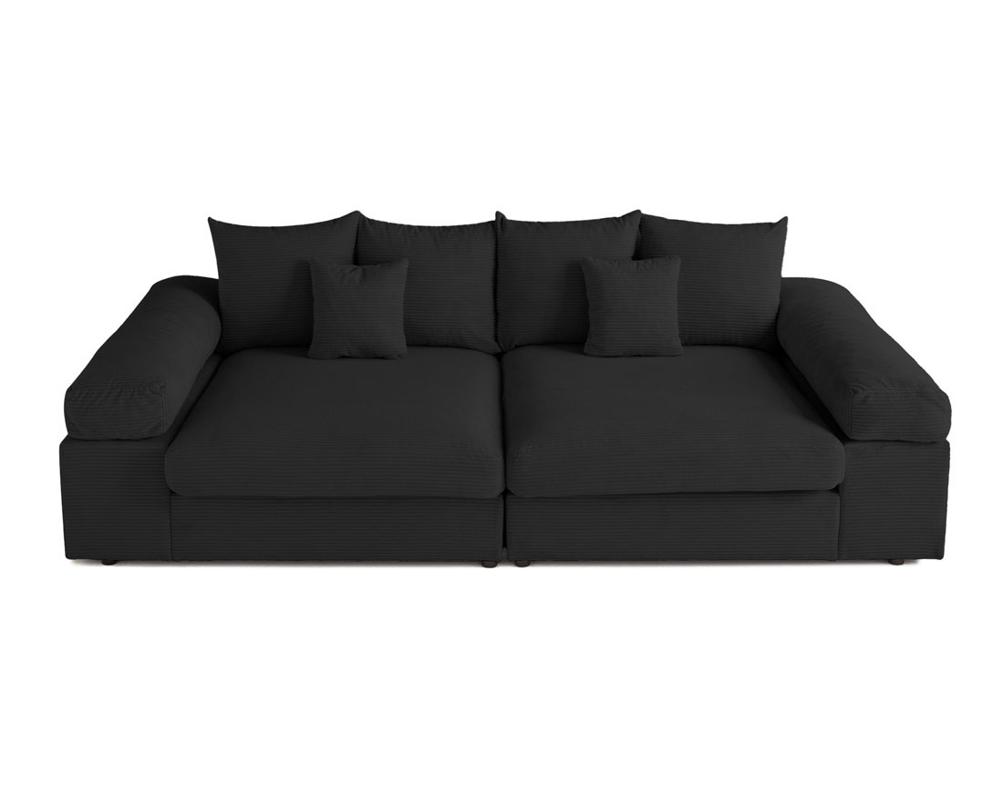 Canapé 4 places avec une assise profonde en velours côtelé