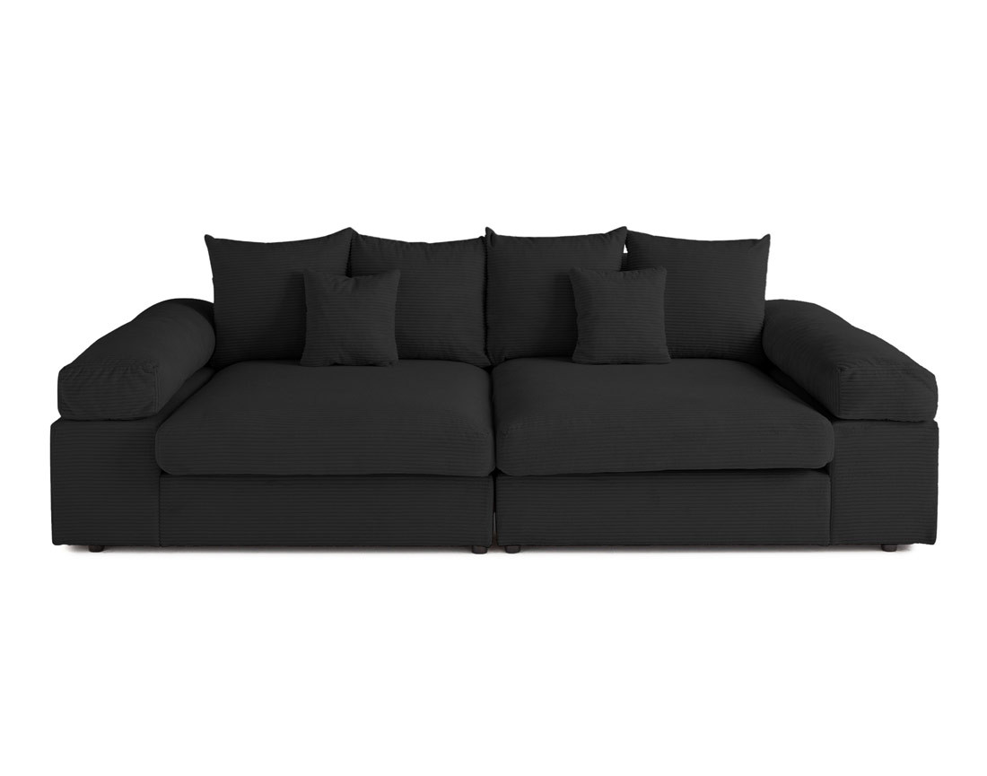 Canapé 4 places avec une assise profonde en velours côtelé