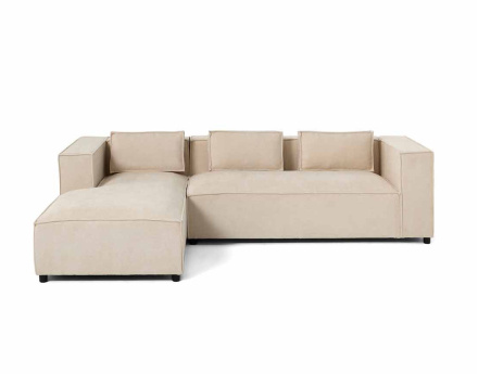 Canapé d'angle gauche 4 places en tissu texturé Stella