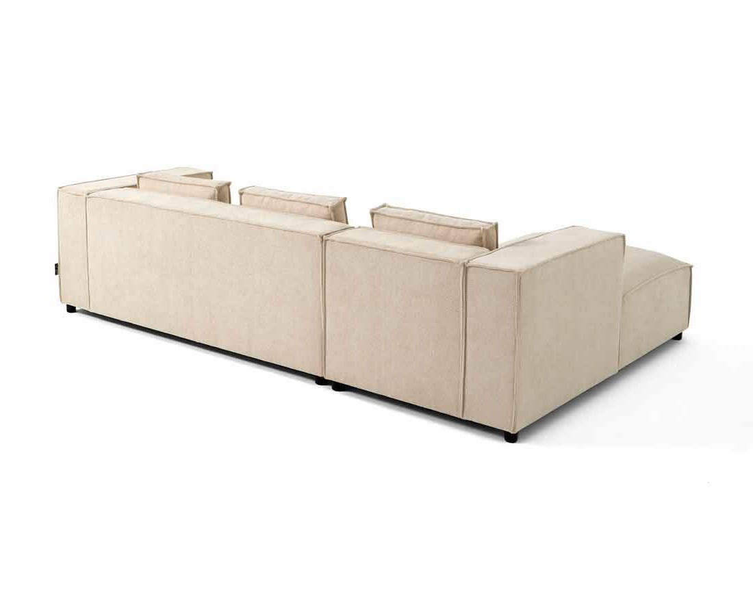 Canapé d'angle gauche 4 places en tissu texturé Stella