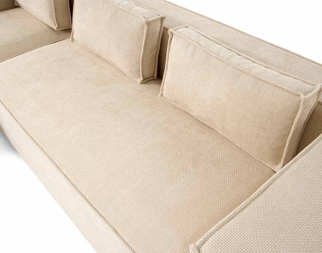 Canapé d'angle gauche 4 places en tissu texturé Stella
