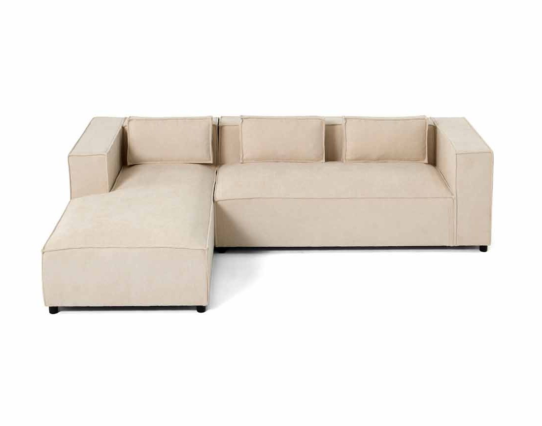 Canapé d'angle gauche 4 places en tissu texturé Stella