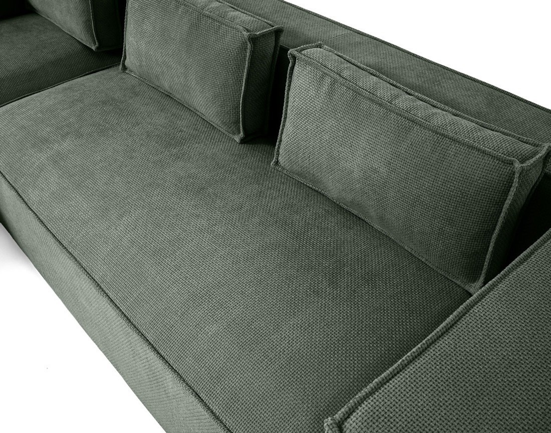 Canapé d'angle gauche 4 places en tissu texturé Stella