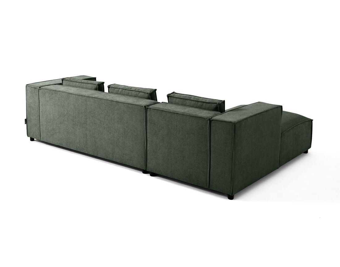 Canapé d'angle gauche 4 places en tissu texturé Stella