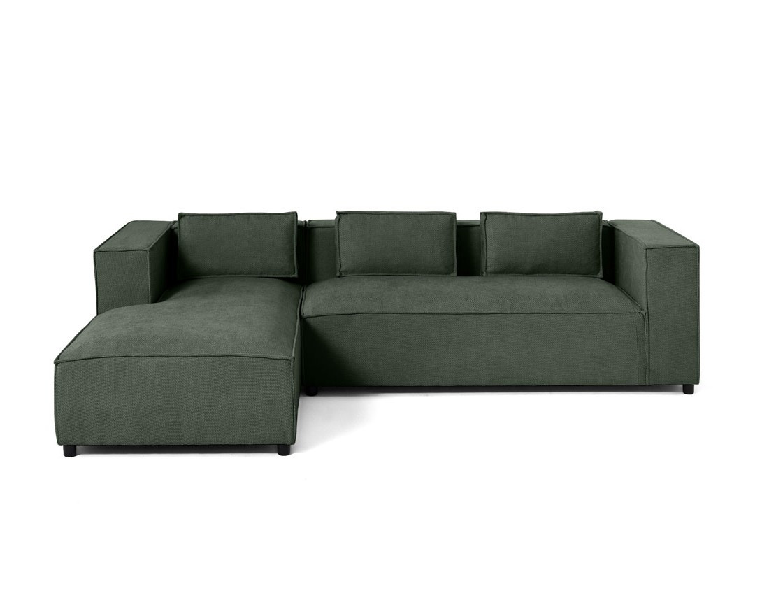 Canapé d'angle gauche 4 places en tissu texturé Stella