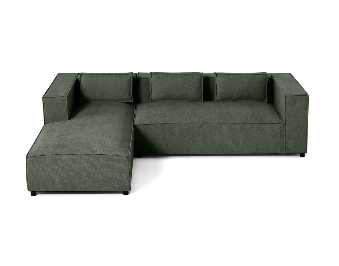 Canapé d'angle gauche 4 places en tissu texturé Stella
