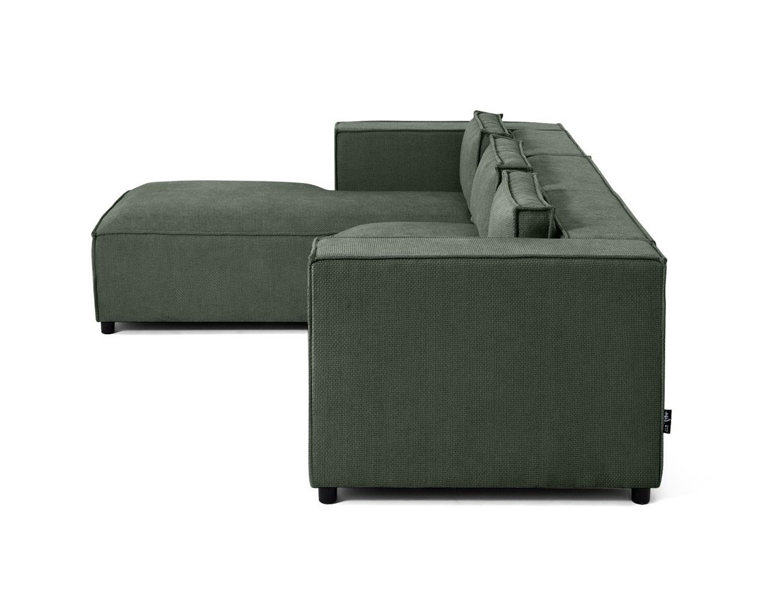 Canapé d'angle gauche 4 places en tissu texturé Stella