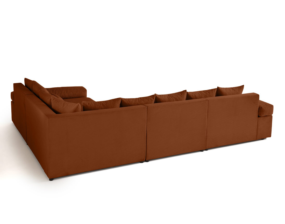 Canapé d'angle réversible 5 places avec assise profonde en velours côtelé Aspen