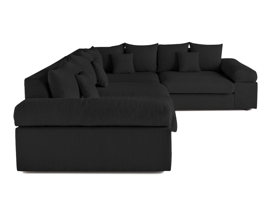 Canapé d'angle réversible 5 places avec assise profonde en velours côtelé Aspen