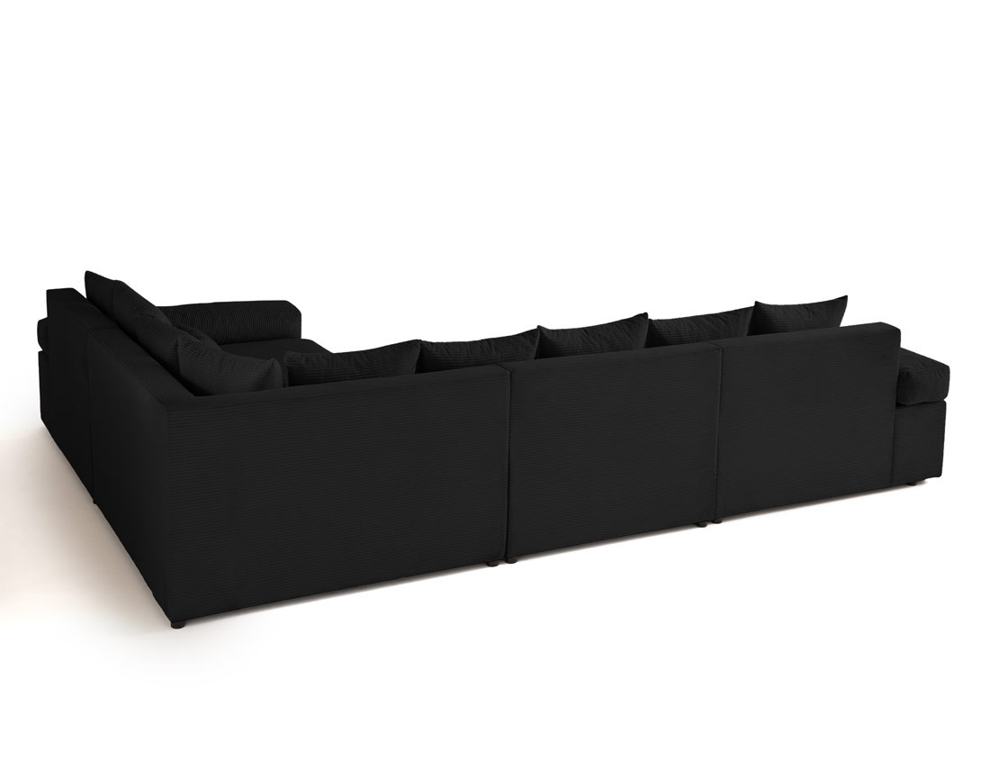 Canapé d'angle réversible 5 places avec assise profonde en velours côtelé Aspen