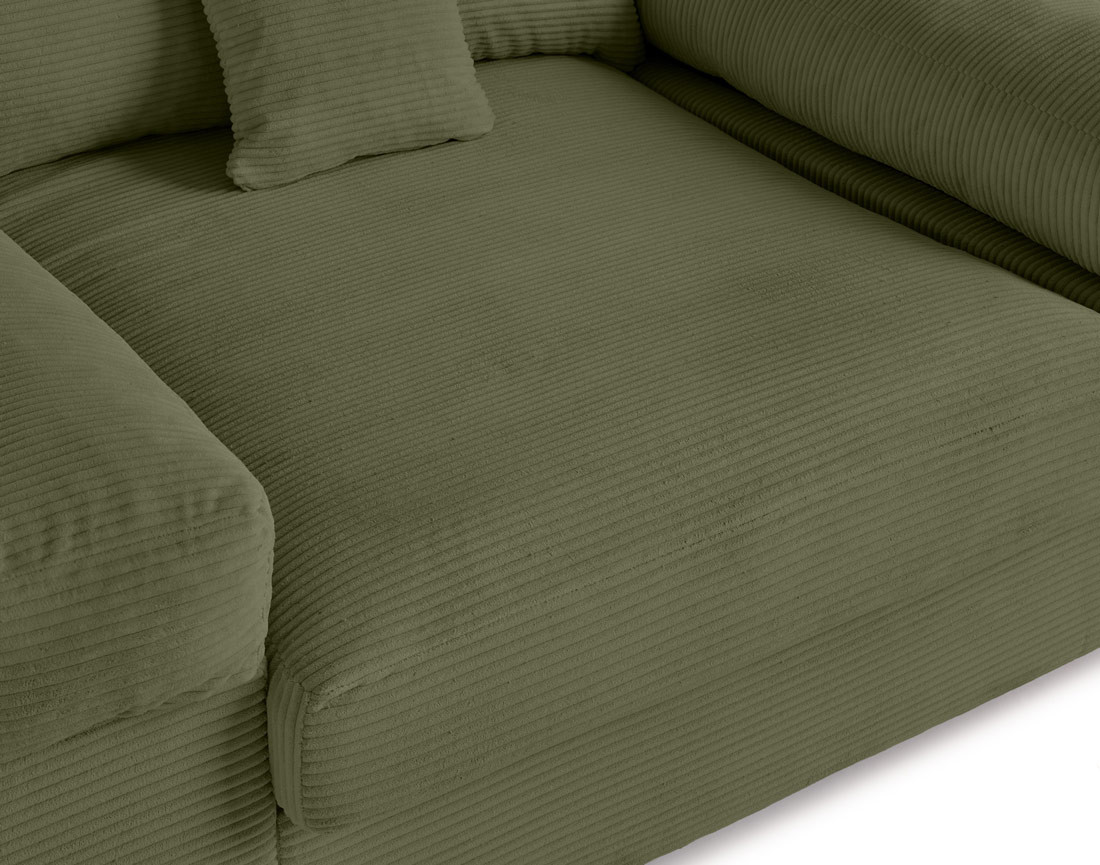 Fauteuil XL avec assise profonde en velours côtelé Aspen