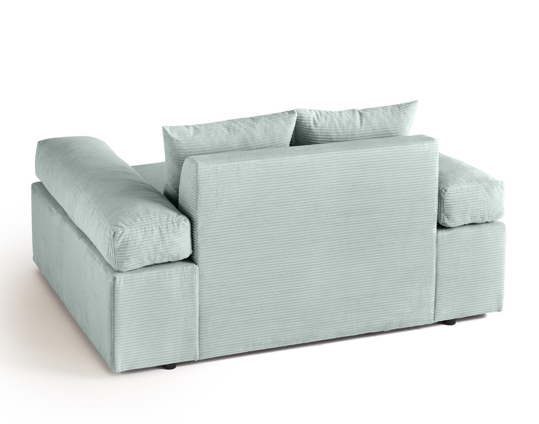 Fauteuil XL avec assise profonde en velours côtelé Aspen