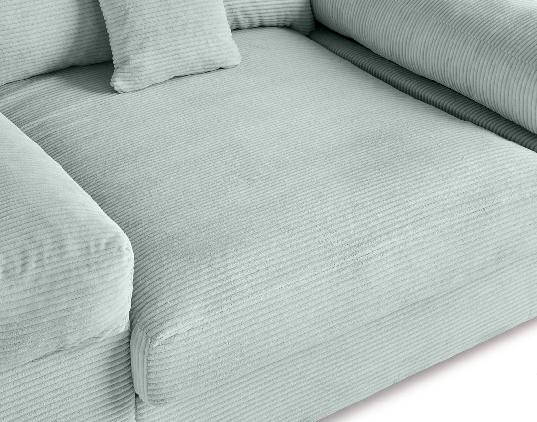 Fauteuil XL avec assise profonde en velours côtelé Aspen