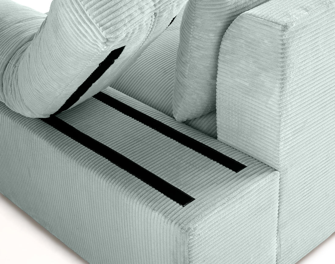 Fauteuil XL avec assise profonde en velours côtelé Aspen