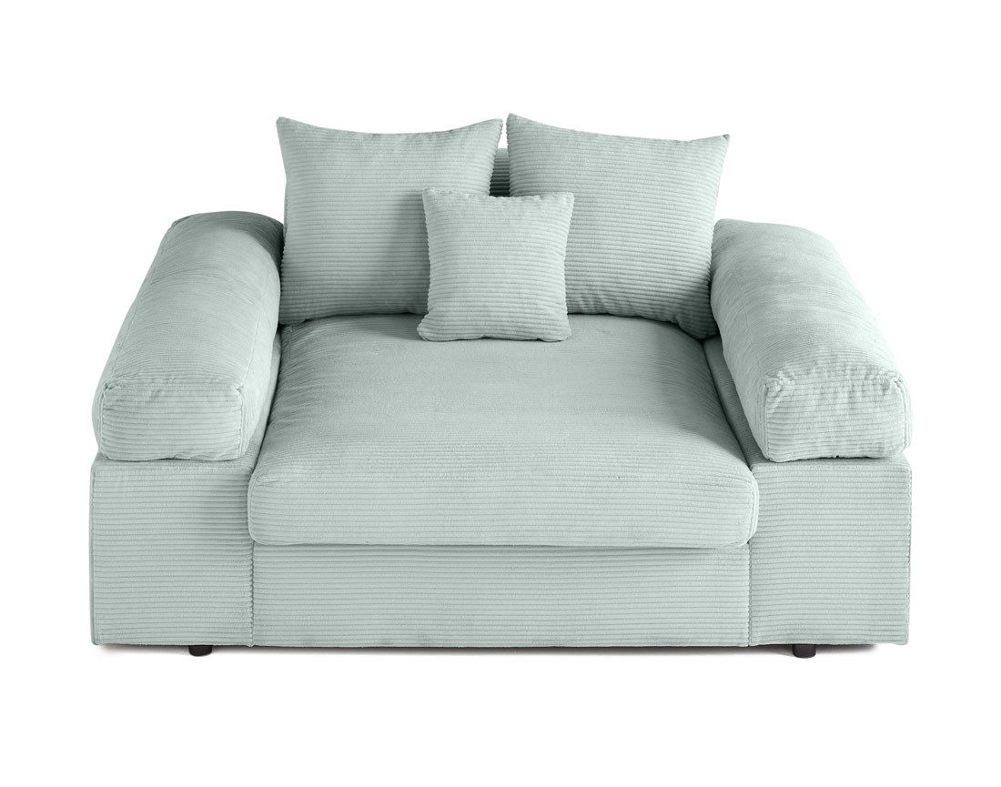 Fauteuil XL avec assise profonde en velours côtelé Aspen