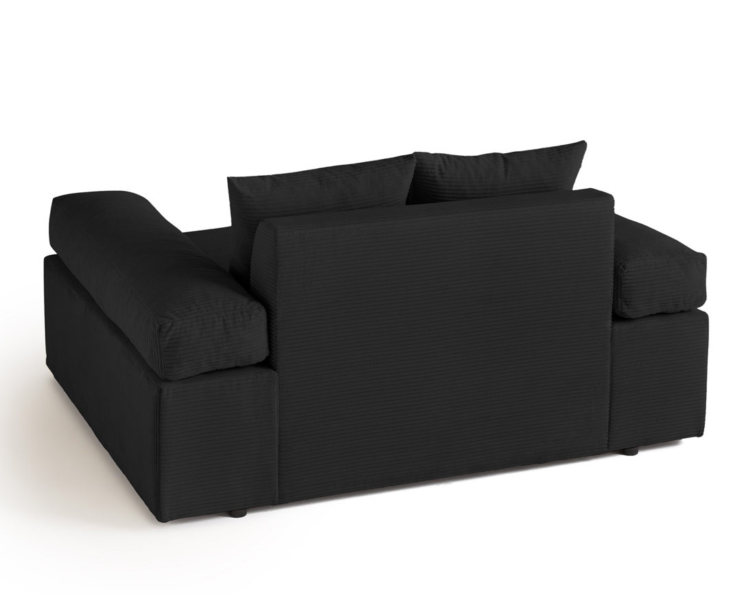 Fauteuil XL avec assise profonde en velours côtelé Aspen