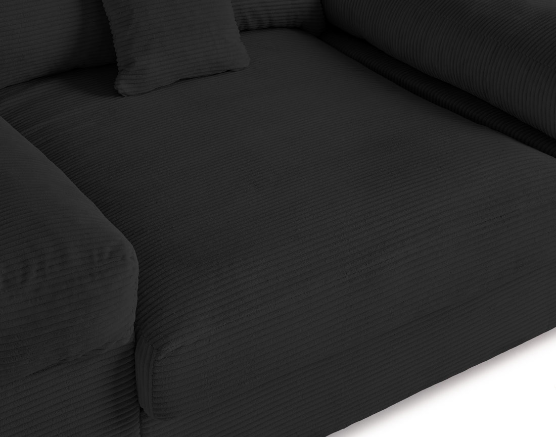 Fauteuil XL avec assise profonde en velours côtelé Aspen