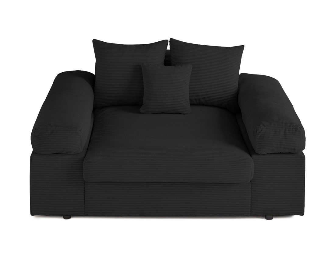 Fauteuil XL avec assise profonde en velours côtelé Aspen