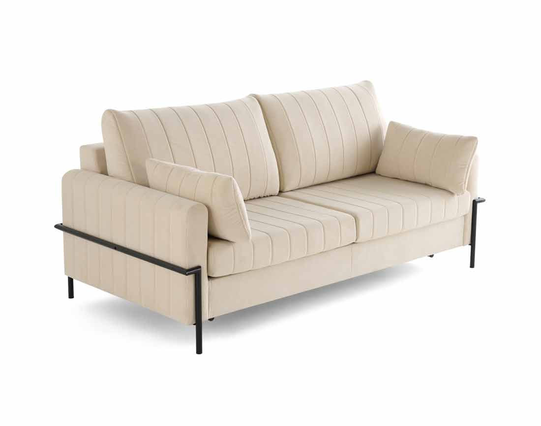 Canapé 3 places convertible couchage quotidien, matelas inclus Ercolano
