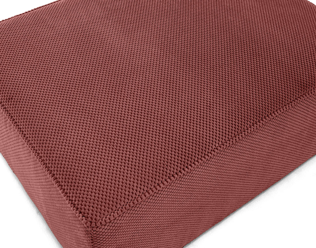 Pouf en velours texturé Topaze