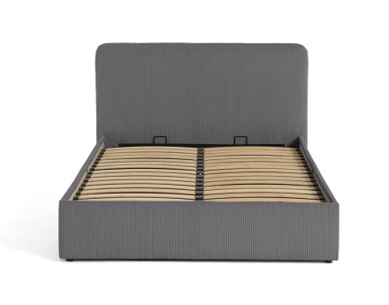 Lit coffre 160x200 en velours côtelé avec sommier inclus Goyave
