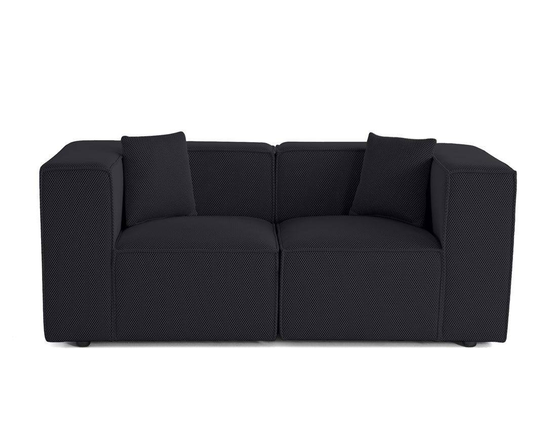 Canapé modulable 2 places en tissu mailles 3D Arty