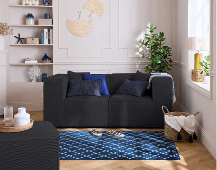 Canapé modulable 2 places en tissu mailles 3D Arty