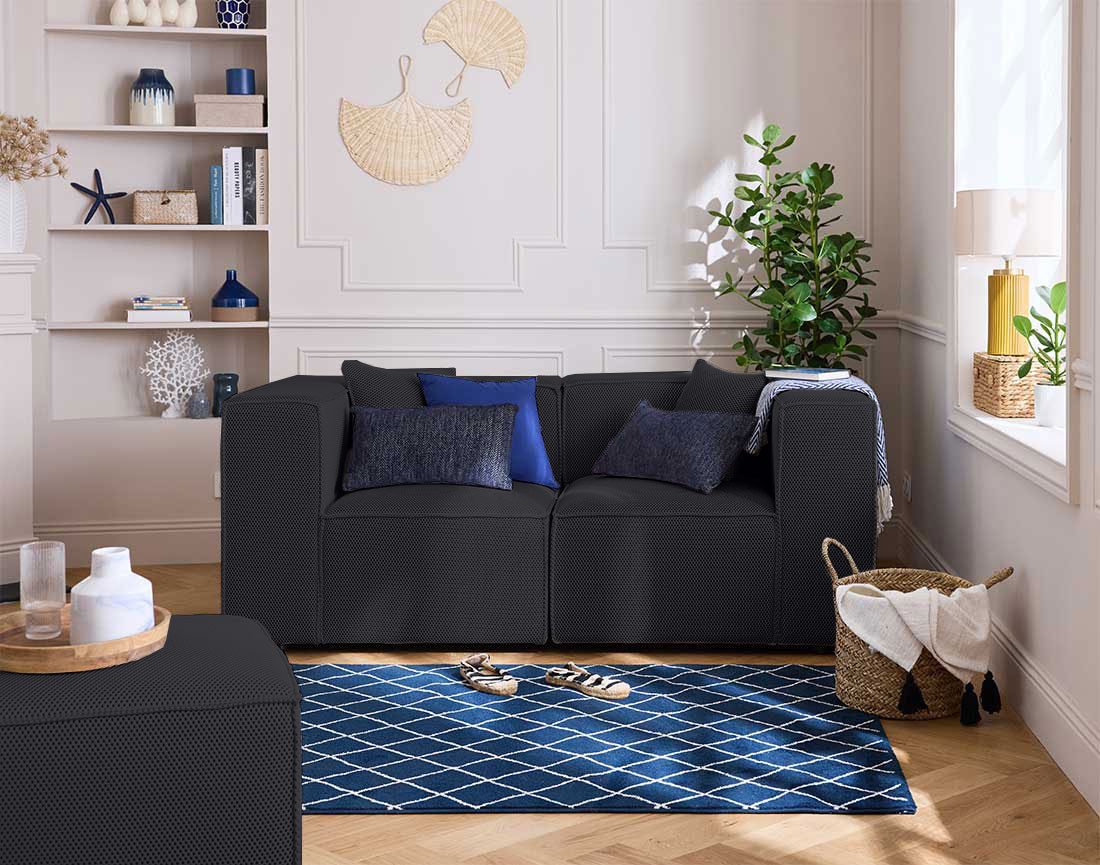 Canapé modulable 2 places en tissu mailles 3D Arty