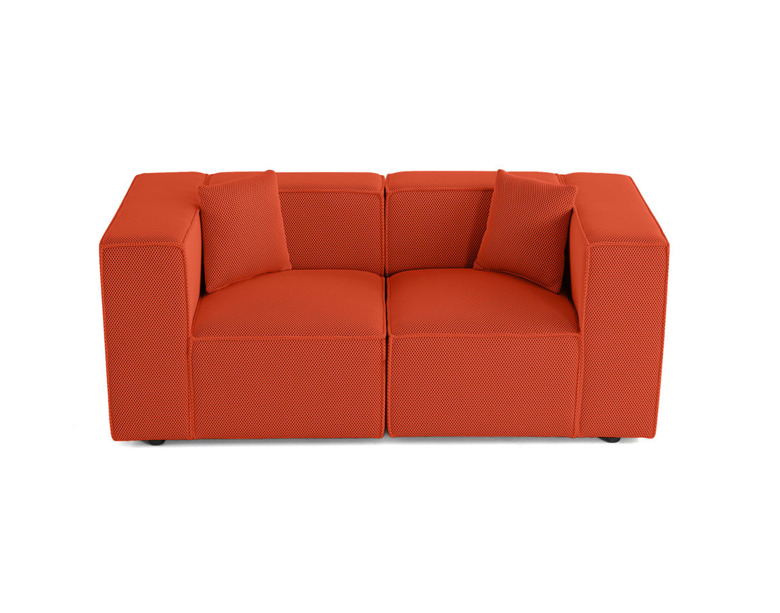 Canapé modulable 2 places en tissu mailles 3D Arty