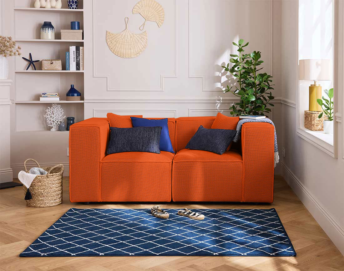 Canapé modulable 2 places en tissu mailles 3D Arty