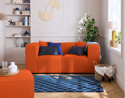 Canapé modulable 2 places en tissu mailles 3D Arty