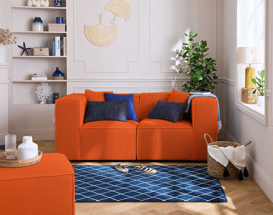 Canapé modulable 2 places en tissu mailles 3D Arty