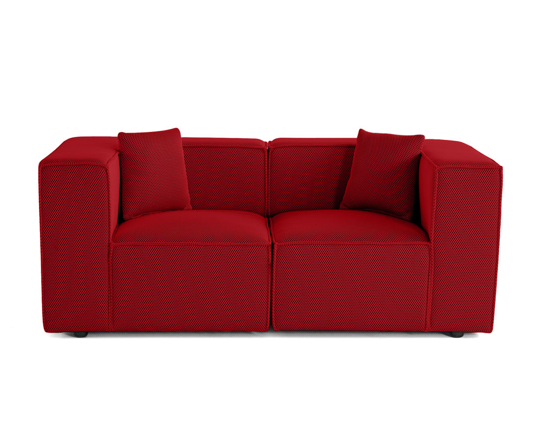 Canapé modulable 2 places en tissu mailles 3D Arty