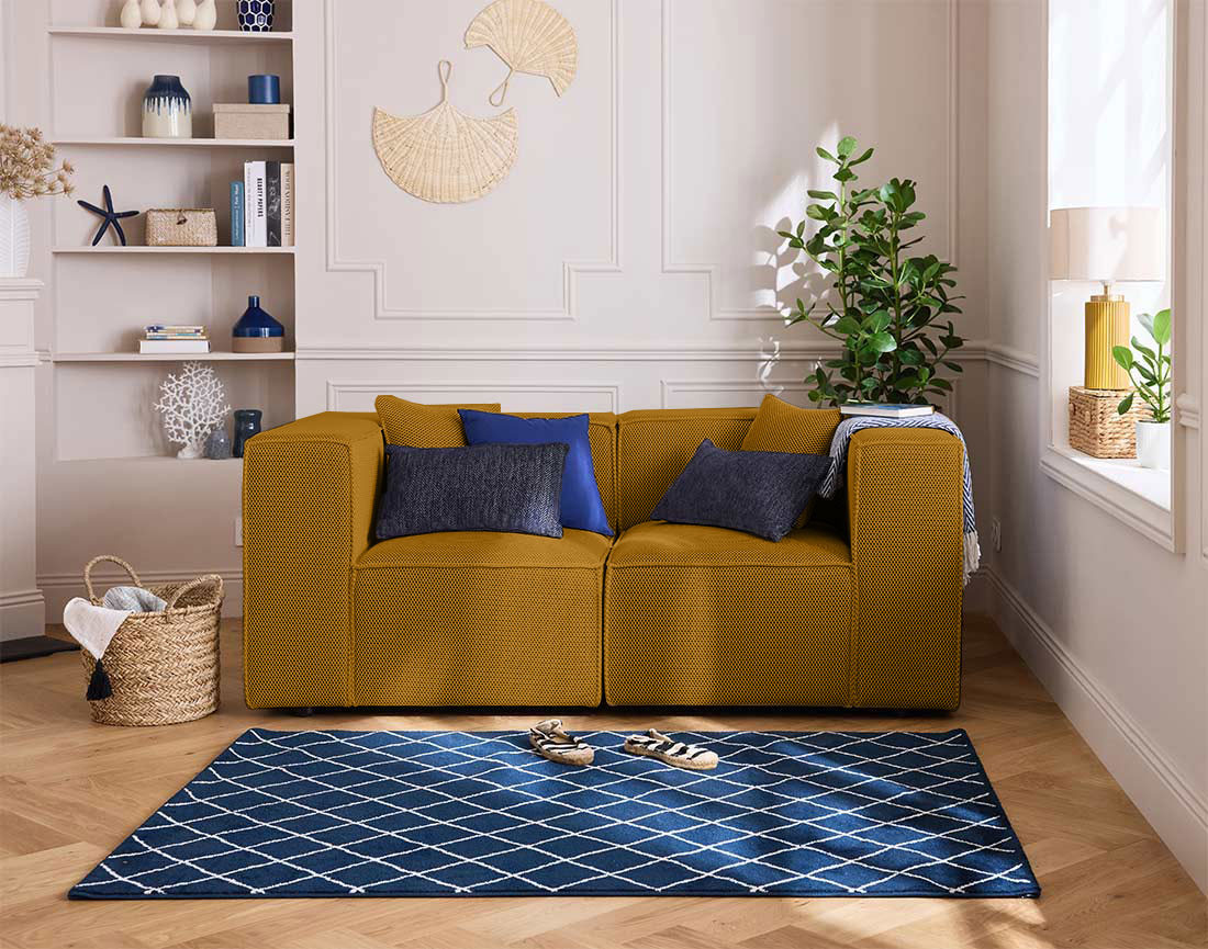 Canapé modulable 2 places en tissu mailles 3D Arty