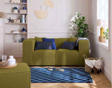 Canapé modulable 2 places en tissu mailles 3D Arty