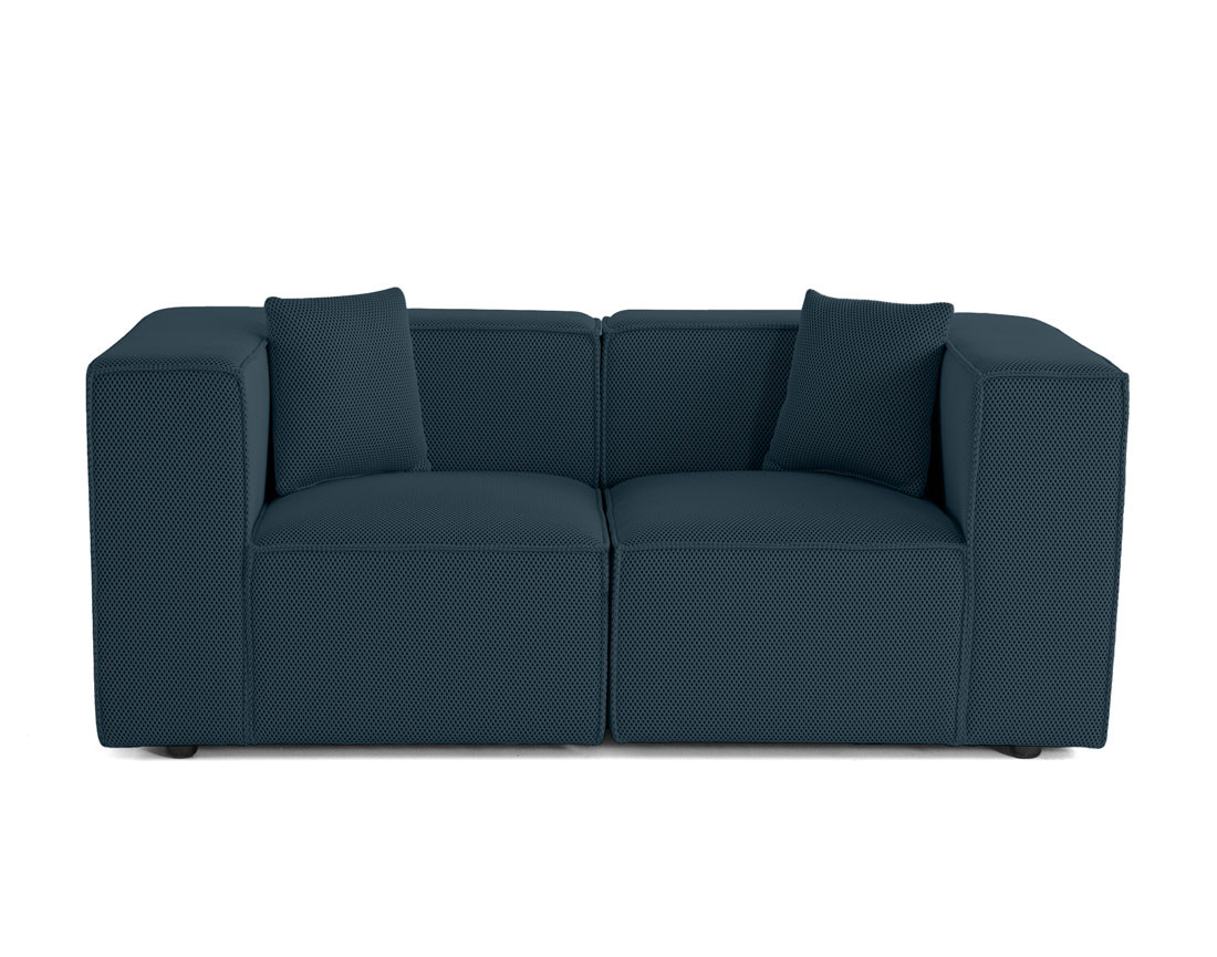 Canapé modulable 2 places en tissu mailles 3D Arty