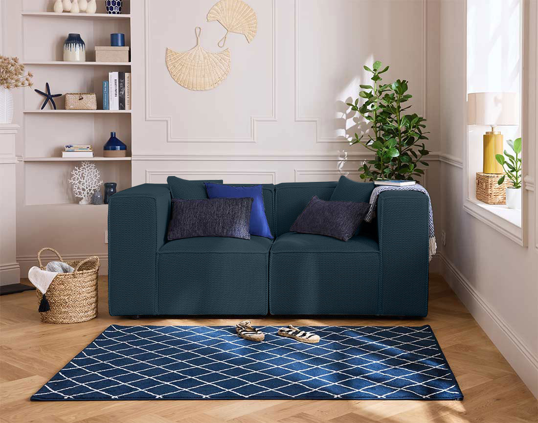 Canapé modulable 2 places en tissu mailles 3D Arty