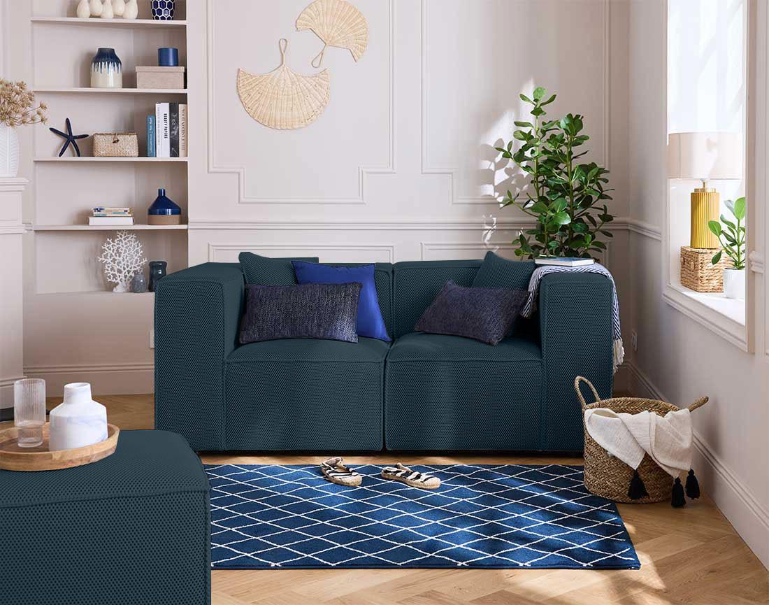 Canapé modulable 2 places en tissu mailles 3D Arty