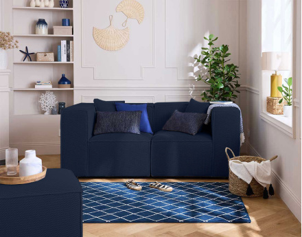 Canapé modulable 2 places en tissu mailles 3D Arty