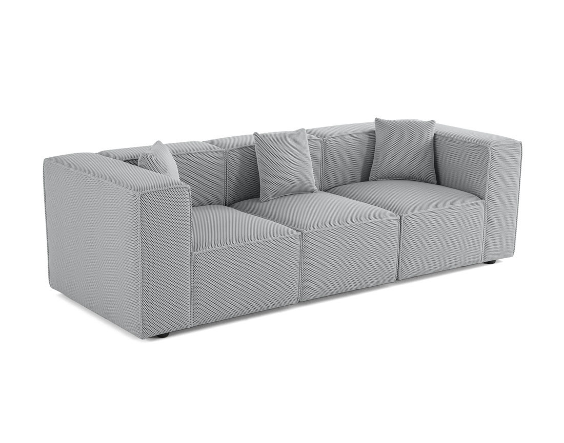 Canapé modulable 3 places en tissu mailles 3D Arty