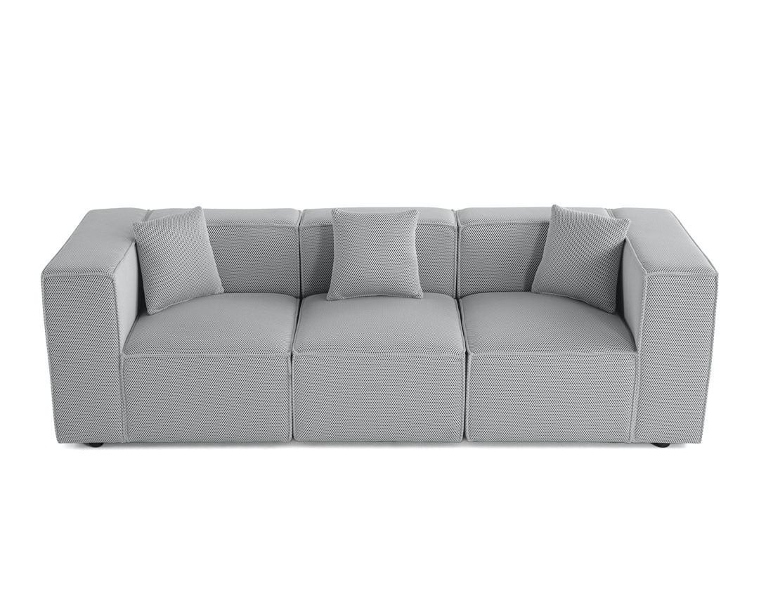 Canapé modulable 3 places en tissu mailles 3D Arty
